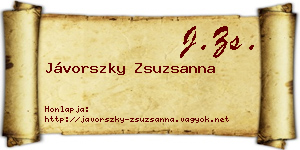 Jávorszky Zsuzsanna névjegykártya