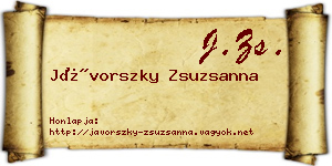 Jávorszky Zsuzsanna névjegykártya