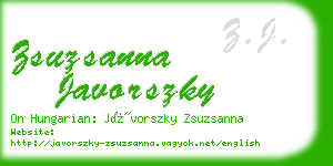 zsuzsanna javorszky business card